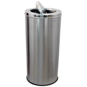 Skoon WASTE BIN ROUND STAINLESS STEEL MATT 40L SWING TYPE